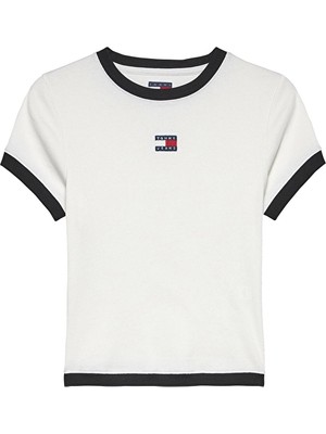 Tommy Jeans Kadın Tişört DW0DW22575 Beyaz