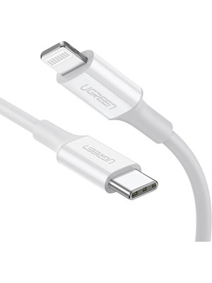 Ugreen Type-C To Lightning 3A Pd Mfi Sertifikalı Hızlı Şarj Kablosu 2 Metre Beyaz 60749