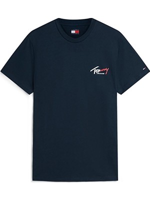 Tommy Jeans Erkek Tişört DM0DM22538 Mavi