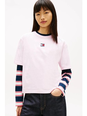 Tommy Jeans Kadın Tişört DW0DW22202 Pembe