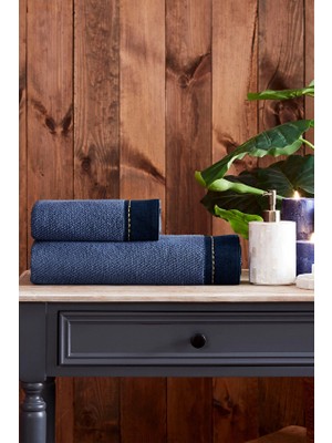 Özdilek Oregon Maskülen Nakışlı Denim 2'li Havlu Set