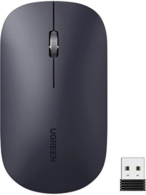Ugreen 2.4ghz USB Bağlantısı 4000 Dpi Sessiz Tuşlu Kablosuz Optik Mouse Siyah 90372