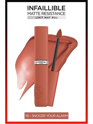 L'oréal Paris Infaillible Matte Resistance Ruj - 115 Snooze Your Alarm