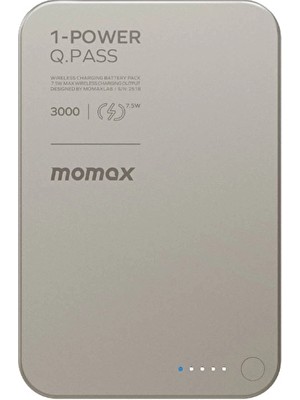 Özdilek Momax IP115L 1-Power Q.pass 3000MAH Wireless Taşınabilir Şarj Cihazı Titanyum