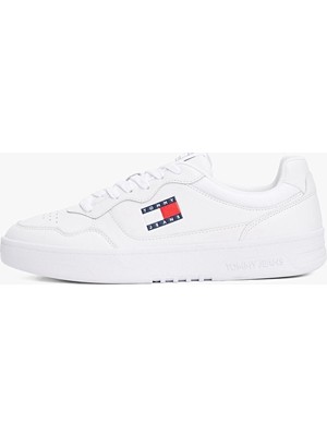 Tommy Jeans Bağcıklı Erkek Cupsole Ess Ayakkabı EM0EM01443YBR Beyaz