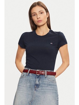 Tommy Jeans Kadın Tişört DW0DW20459 Mavi