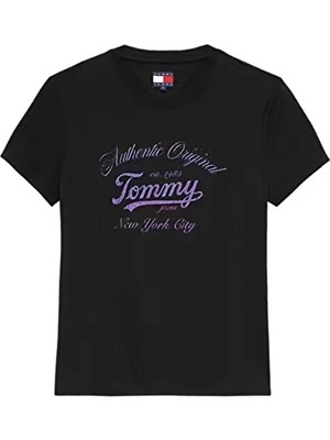 Tommy Jeans Kadın Tişört DW0DW21404 Siyah