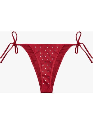 Koton Yanları Bağlamalı Zımba Detaylı Brazilian Bikini Altı