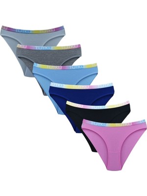 Tutku Candy 6 Lı Renkli Bayan Bikini Külot