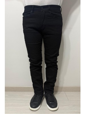 Hacker Denim Fistan Store Erkek Siyah Yüksek Bel Rahat Kesim Boru Paça Jean Pantolon