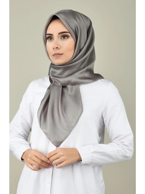 Alluring Ebruli Düz Renk Eşarp - Kristal-Gri