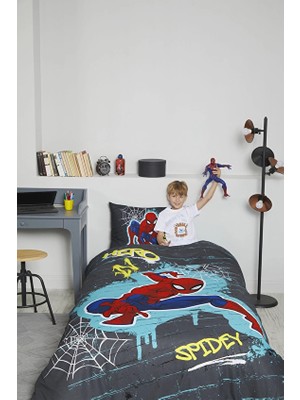 Özdilek Spiderman Street Tek Kişilik Lisanslı Lastikli Çarşaf Çocuk Nevresim Takımı