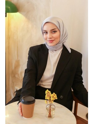 Alluring Ebruli Düz Renk Eşarp - Kristal-Gümüş