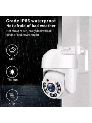 Hsc Bilişim Wi-Fi Ptz Iç ve Dış Mekan 360 Derece Çift Antenli 1080P 3 Mp Speed Dome Ip Kamera