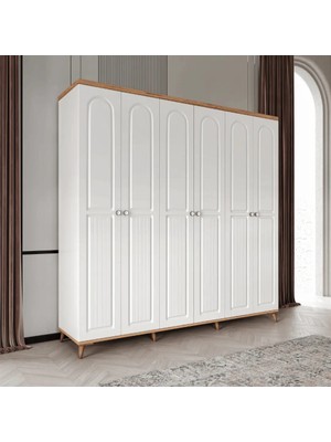 Macera Mobilya Bohem 6 Kapaklı Komple Mdf Gardırop