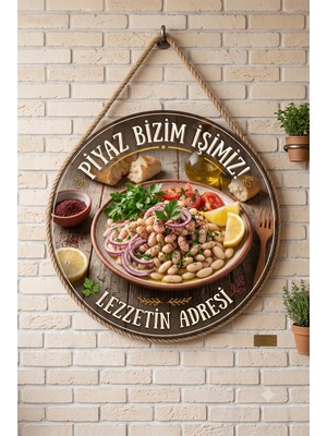 Mayeka Piyaz Temalı Restoranlar Şarküteriler Köfteciler Için Ahşap Duvar Kapı Dekoratif Süs Tablo