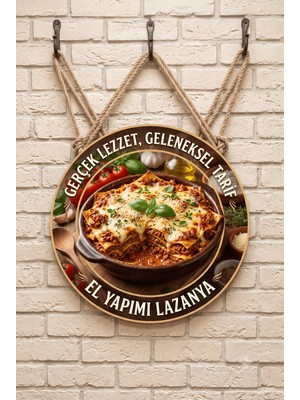 Mayeka Lazanya Temalı Restoranlar Cafeler Lokantalar Için Ahşap Duvar Kapı Dekoratif Süs