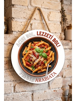 Mayeka Penne Arabiata Makarna Temalı Restoranlar Cafeler Lokantalar Için Ahşap Duvar Kapı Dekoratif