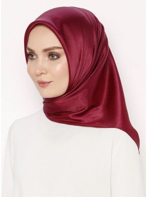 Alluring Ebruli Düz Renk Eşarp - Kristal-Bordo