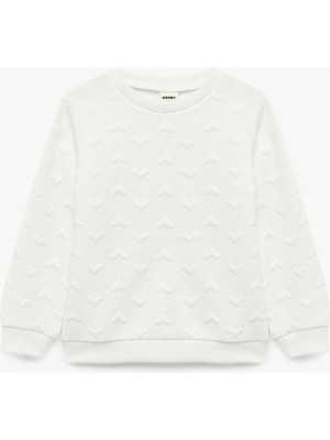 Koton Kalp Desenli Uzun Kollu Bisiklet Yaka Sweatshirt