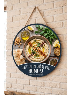 Mayeka Humus Meze Temalı Restoranlar Şarküteriler Balıkçılar Için Ahşap Duvar Kapı Dekoratif Süs Tablo