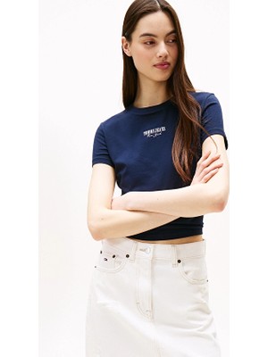 Tommy Jeans Kadın Tişört DW0DW20913 Mavi
