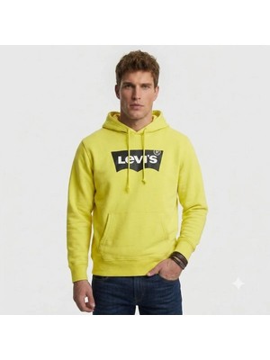 Levi's Pamuk Kapüşonlu Sarı Sweat Standard Graphic Hoodie Hoodie Erkek