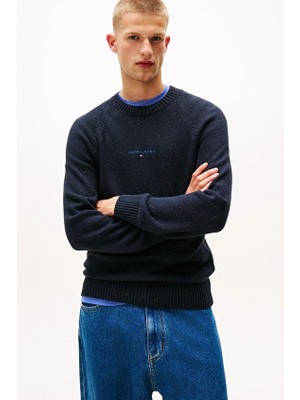 Tommy Jeans Slim Fit Erkek Kazak DM0DM22097 Indıgo