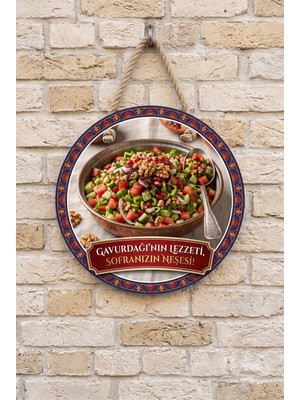 Mayeka Gavurdağı Salatası Temalı Restoranlar Cafeler Kebapçılar Için Ahşap Duvar Kapı Dekoratif Tablo