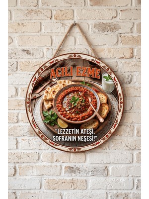 Mayeka Acılı Ezme Meze Temalı Restoranlar Şarküteriler Balıkçılar Için Ahşap Duvar Kapı Dekoratif Süs Tablo