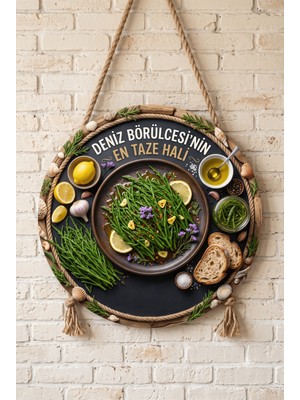 Mayeka Deniz Börülcesi Meze Temalı Restoranlar Şarküteriler Balıkçılar Için Ahşap Duvar Kapı Dekoratif