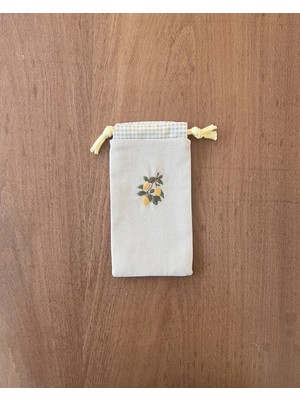 Marys Concept Nakışlı Gözlük/telefon Kılıfı Limon Işlemeli