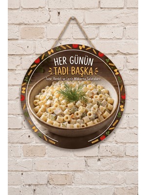 Mayeka Makarna Salatası Temalı Restoranlar Cafeler Lokantalar Için Ahşap Duvar Kapı Dekoratif