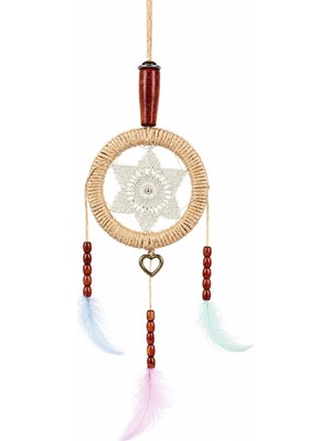 Es Dekor Elyapımı Dantelli Dreamcatcher Çap 8 cm