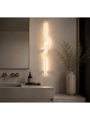 TT080-BY-ZİKZAK-APL Tt Aydınlatma Zikzak Model Mat Beyaz Aplik