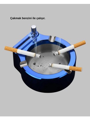 Çakmaklı Küllük Paslanmaz Çelik Şık Masa Aksesuarı Yeni Nesil