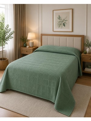 Royam Mevsim Home %100 Pamuk Çift Kişilik Waffle Desenli Yatak Örtüsü Pike 220 x 240