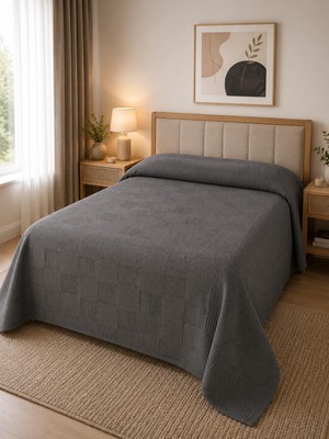 Royam Mevsim Home %100 Pamuk Çift Kişilik Waffle Desenli Yatak Örtüsü Pike 220 x 240