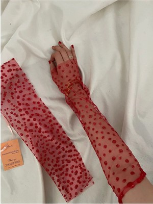 Nurcanilirboutique Sim Detaylı Henna Zarif Özel Gün Tamamlayıcı Eldiven&kolluk