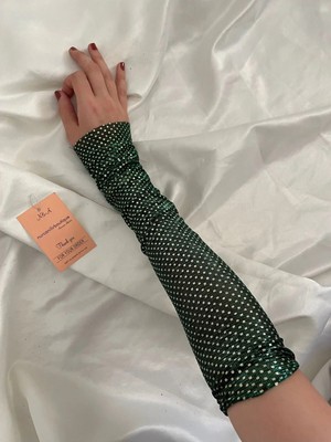 Nurcanilirboutique Zümrüt Yeşili Kolluk Eldiven