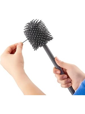 Silikon Wc Tuvalet Banyo Fırçası Klozet Fırçası Siyah Kare