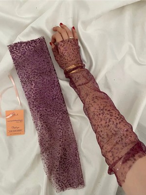 Nurcanilirboutique Sim Detaylı Zarif Özel Gün Tamamlayıcı Eldiven&kolluk