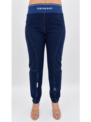 Zanessi Fashion Büyük Beden  Denim Bol Paça Kadın Pantolon