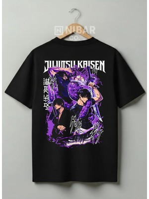 Nubarco Jujutsu Kaisen Baskılı Anime Tasarımlı Unisex Premium Baskılı %100 Pamuklu T-Shirt
