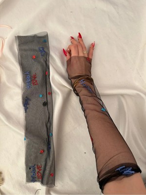 Nurcanilirboutique Siyah Tül Zarif Eldiven Kolluk