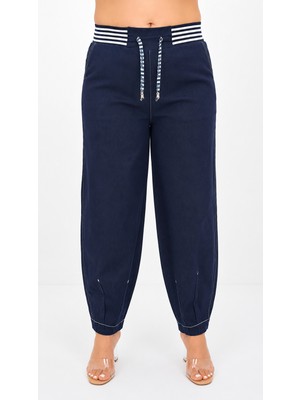 Zanessi Fashion Büyük Beden  Denim Bol Paça Kadın Pantolon