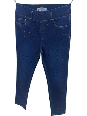 Zanessi Büyük Beden Taşlı Denim Kadın Pantolon
