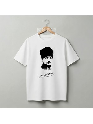 Nubarco Milli Bayramlar Tasarımlı Pamuklu Tişört Mustafa Kemal Atatürk Özel Serisi Çocuk & Yetişkin-Unisex