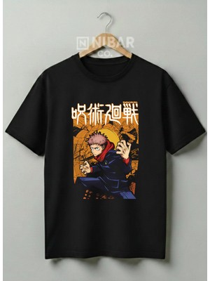 Nubarco Jujutsu Kaisen Baskılı Anime Tasarımlı Unisex Premium Baskılı %100 Pamuklu T-Shirt