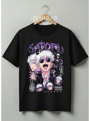Nubarco Jujutsu Kaisen Baskılı Anime Tasarımlı Unisex Premium Baskılı %100 Pamuklu T-Shirt